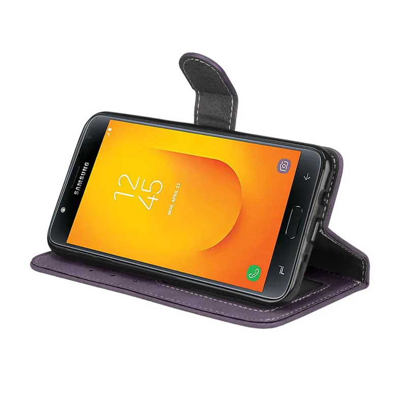 Для samsung Galaxy J7 Duo/J720 чехол матовый кошелек в ретро стиле раскладной бумажник с подставкой из искусственной кожи с фоторамкой слотов для карт и функция подставки