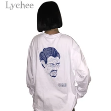 Lychee/Модная женская футболка с принтом «мозги» и «Демон»; женская футболка с длинными рукавами и круглым вырезом; Повседневная Свободная футболка
