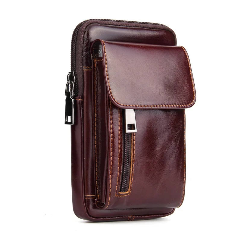 

For IPhone 8 Case with Card Function Leather Double Zipper Universal Mobile Pack for Samsung Mobile Phone Bags