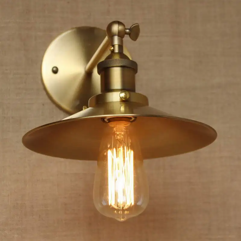 الصناعية العتيقة مظلة على شكل معدن الذهب ضبط الجدار مصباح ل ورشة الحمام الغرور أضواء الصناعية العتيقة مظلة على شكل معدن الذهب ضبط الجدار مصباح ل ورشة الحمام الغرور أضواء