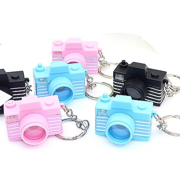 12pcs/lot fashion accessories mini camera led kacha kacha keychain camera style light up toy key
