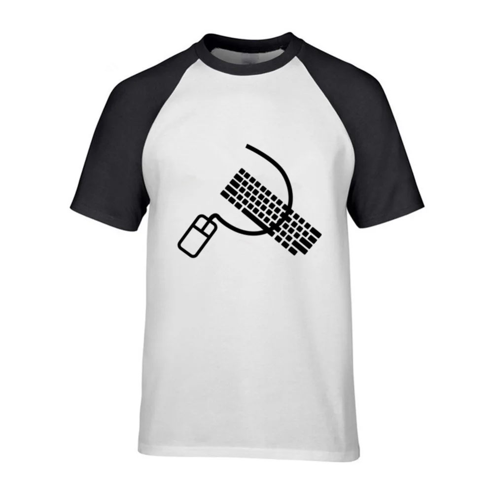 Mens T Shirts Sickle mouse and keyboard for communism 2018 panther punk zombie Short Shirt | Мужская одежда