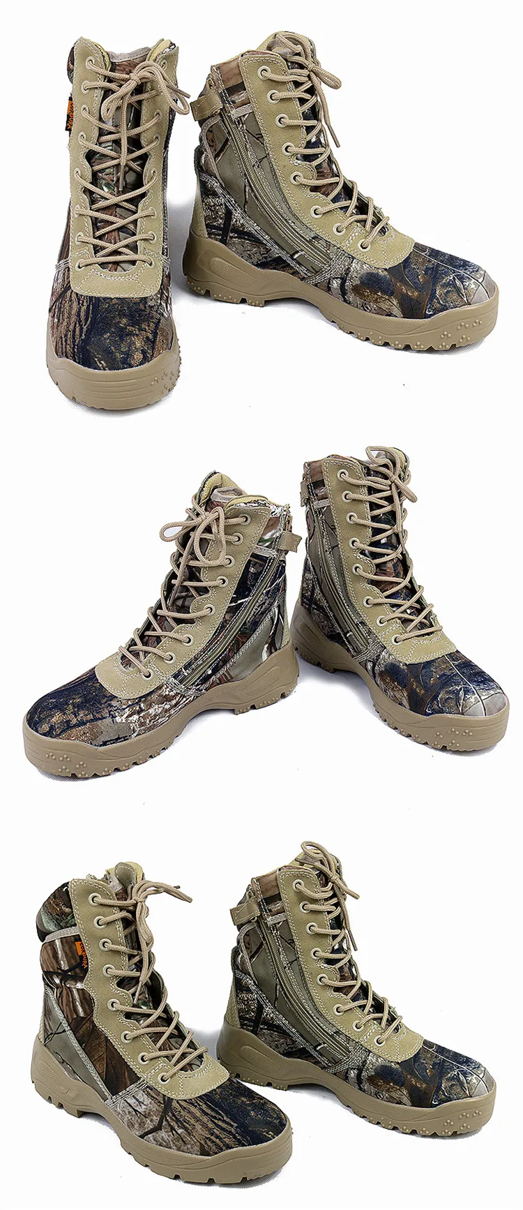 Мужская водонепроницаемая камуфляжная охотничья обувь, военные тактические ботинки, обувь для альпинизма, путешествий, пеших прогулок на молнии