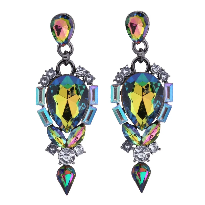 

2017 Elegant Design Waterdrop Zirconia Bridal Long Dangle Earrings Crystal Rhinestone Luxury Jewelry for Women