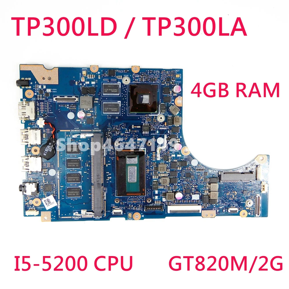 TP300LD GT820M/2G i5-5200CPU 4 Гб Оперативная память Материнская плата Asus TP300LA Q302LA Q302L TP300 TP300L TP300LJ Материнская плата ноутбука тестирование
