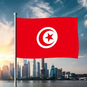 

1 Pieces Tunisia National Flag 60*90cm Hanging Flags Outdoor Activity/Parade Banner For Festival World Soccer Cup