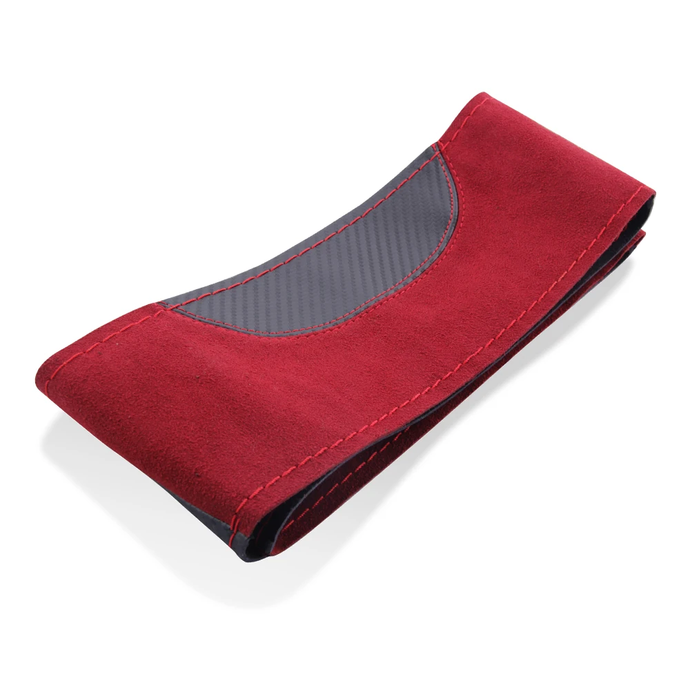 SUNZM Carbon Fiber Black Thread Car Steering Wheel Covers For Universal