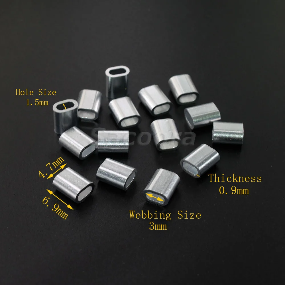 Buy 1000pcs/pack 1/16"(1.5mm) Aluminum Cable Crimps