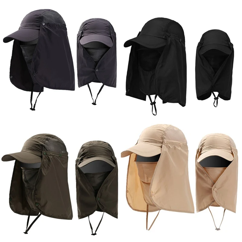 Outdoor Sport Hiking Visor Hat UV Protection Face Neck Cover Fishing Sun Protect Cap Best Quality