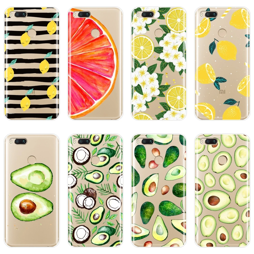 

Avocado Lemon Back Cover For Xiaomi Mi A1 A2 Lite 8 SE 5 5C 5S 5X 6 6X Plus Soft Phone Case Silicone For Xiaomi MiA1 MIA2 Mi8