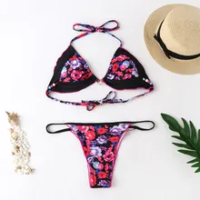Leaf Print Micro Bikini High Cut Bikini Halter Bandage Swimwear Women Sexy Thong Brazilian Biquini Beads Woman Print Bikini Set Leaf Print Micro Bikini High Cut Bikini Halter Bandage Swimwear Women Sexy Thong Brazilian Biquini Beads Woman Print Bikini Set