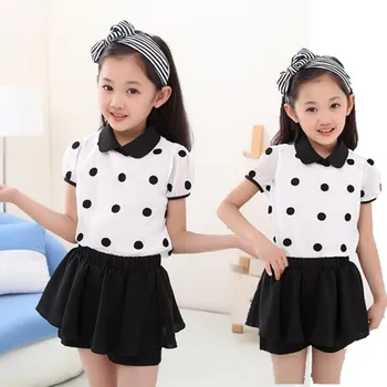 

Chiffon Baby Kids 2pcs Set 2019 Toddler Girls Blouse And Shorts Preppy Sets 2019 Summer Short Sleeve Casual Children Outfits