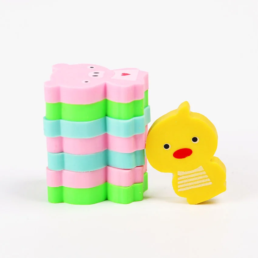 

8 PCS Kawaii Frog Animals Mini Rubber Eraser Creative Korean Stationery School Supplies Gift For Kids