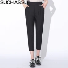 ^#Cheap Trouser For Women New Spring Summer Fashion Harem Pants High Waist Cotton Linen Pants M-3XL Size Female Slim Ankle-Length Pants ^#Cheap Trouser For Women New Spring Summer Fashion Harem Pants High Waist Cotton Linen Pants M-3XL Size Female Slim Ankle-Length Pants