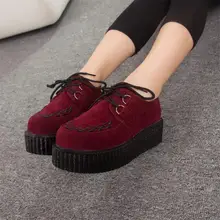 2016 New Spring Autumn Shoes Women Platform Fashion Leisure British Style Vintage high heels single shoes woman zapatos mujer