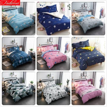 

Soft Skin Cotton Bedding Set 3pcs/4pcs Kids Bed Linens Single Twin Queen King Size Duvet Cover 1.35m 1.5m 1.8m 2m 2.2m Bedspread