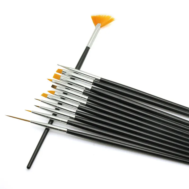 

1 set Nail Brushes Wooden Handle UV Gel Gradient Liner Brush Acrylic Painting Pen Cuticle Pusher Manicure Nail Art Tools Kit