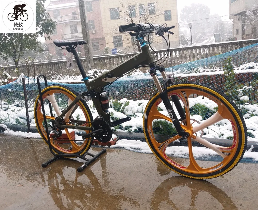 

Kalosse Hydraulic brakes bicicleta mountain bike woman 26er bikes alloy 26*17 inch 21/24/27 speed Folding bicycle