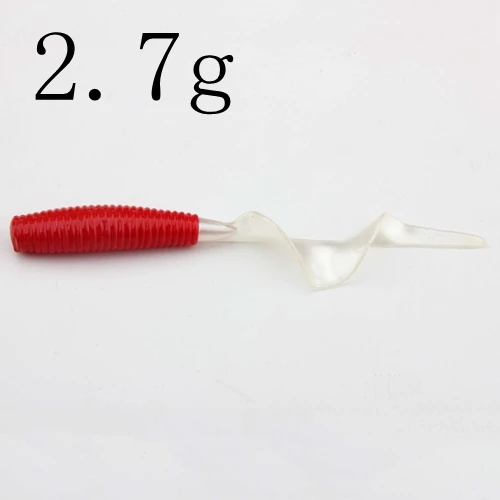 Red Head Spinpoler мульти мягкий червь 1,5g 2,7g 3,8g мягкие приманки для рыбалки, искусственная приманка для рыбалки приманки ПВХ приманка насекомое рыболовные снасти красный+ белый - Цвет: Red Head