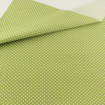 

Mini White Flowers Design Green Colour Quilting Decoration Cotton Fabric Home Textile Patchwork Sewing Cloth Teramila Fabrics CM