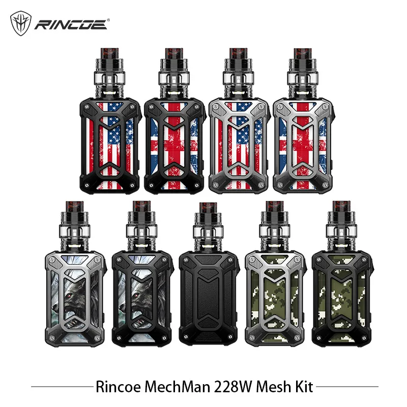 Discount  Origina Rincoe Mechman Mesh 228w Kit VW/TC/TCR/BYPASS Mode Electronic Cigarettes withRincoe Mesh Ta