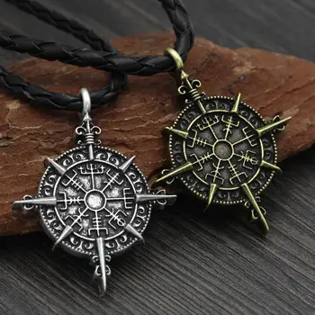 

Vikings Amulet Symbol Slavic Punk Vintage Necklace Gift Odin Logo Long Spear Pendant Necklace Accessories Jewelry Talisman