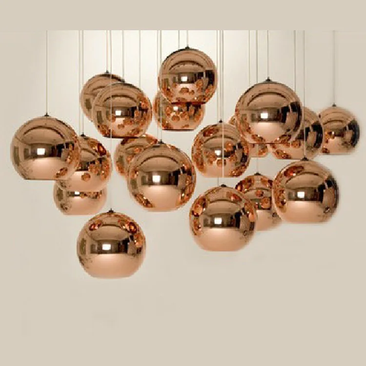 Us 28 8 28 Off Copper Silver Colored Glass Mirror Ball Pendant Light Electroplate Hanging Lamp For Ktv Dining Room Bar Restaurant Cafe Decor In