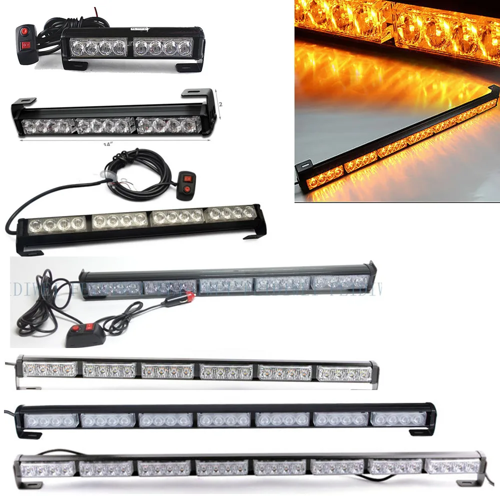 

XYIVYG 32 28 24 20 LED Emergency Warning Light Bar Traffic Advisor Strobe Flash Lamp Amber Yellow Flashing 35" 31.5" 27"
