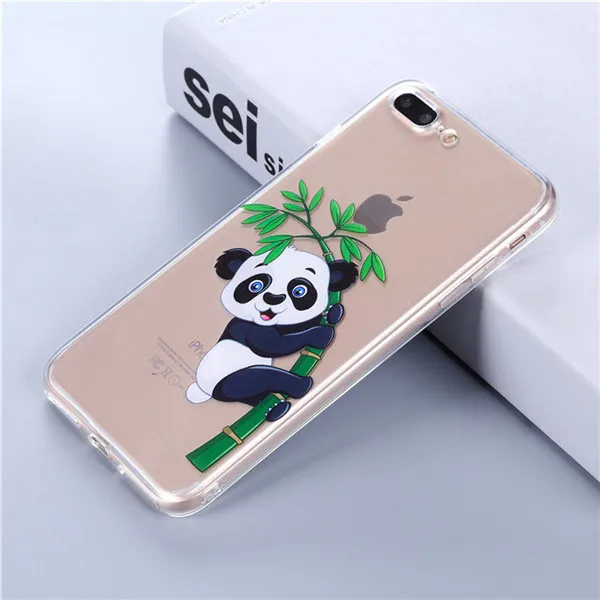 Чехол для телефона 6, 6 S, 7, 8 Plus, XS, милые животные, любовь, чехол для iPhone X, чехол из мягкого ТПУ для iPhone 5, 5S, SE, чехол - Цвет: 450