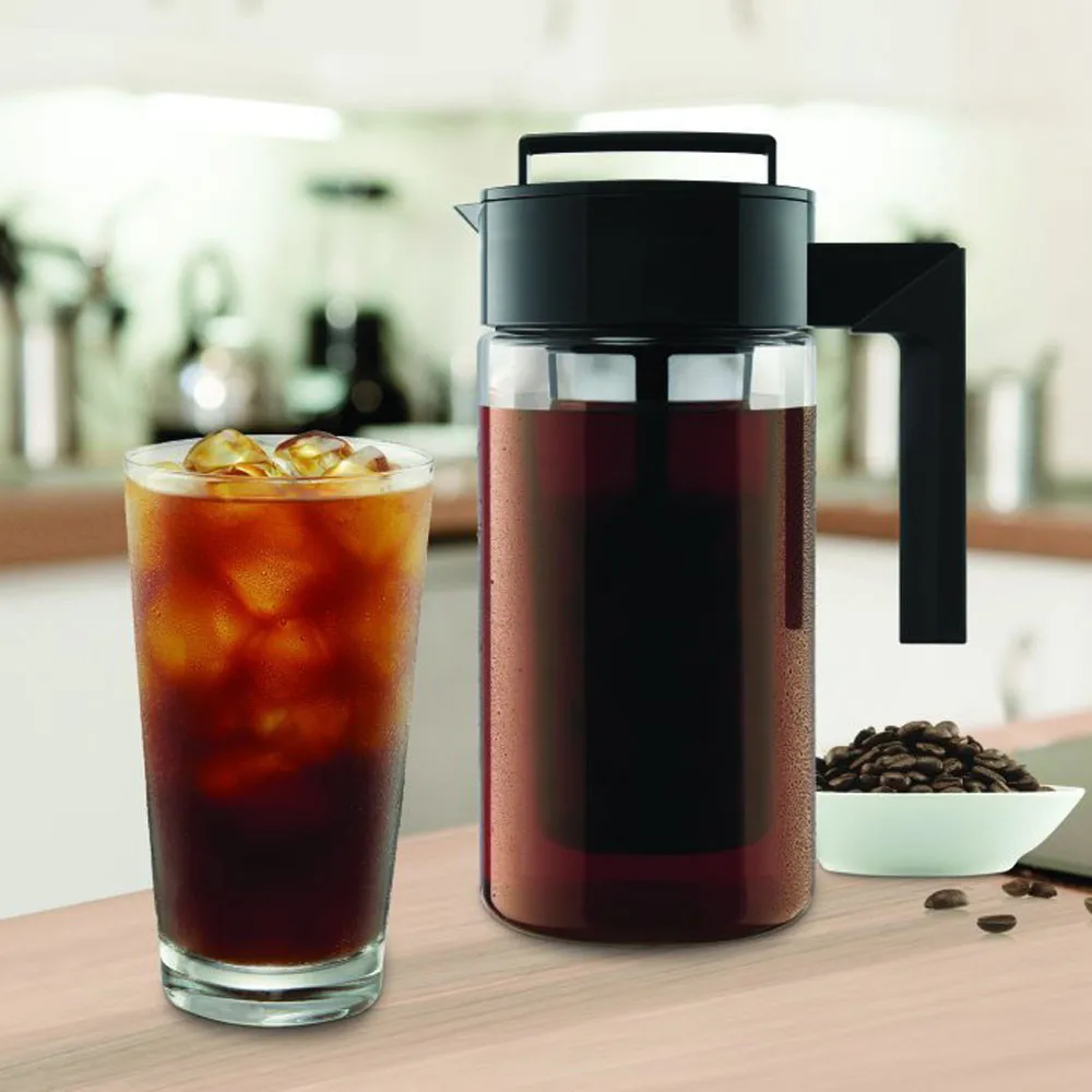 

2019 HOT sale 900ML Cold Brew Iced Coffee Maker With Airtight Seal Silicone Handle Coffee Kettle