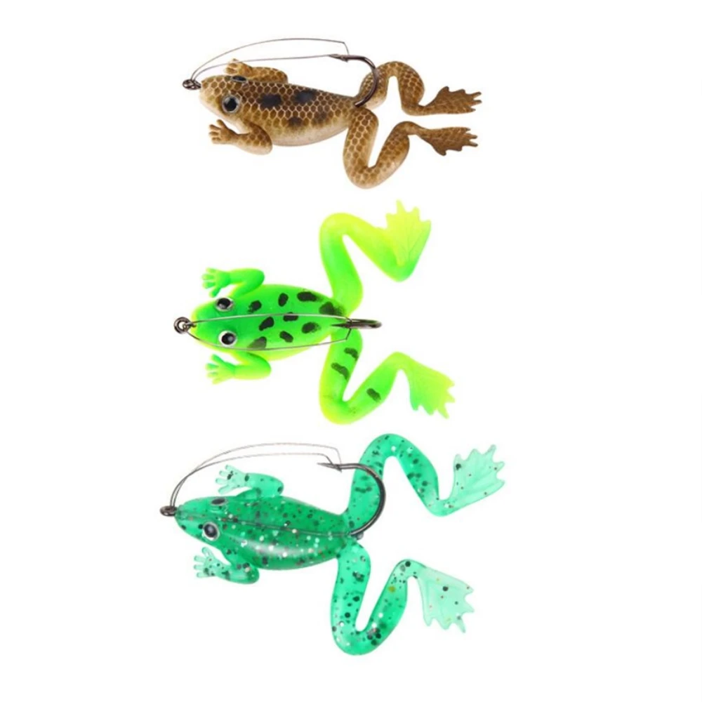 1pcs/lot 6cm/5.2g Pesca Fishing Lure Artificial Fishing Silicone Bait Frog Lure with Hook Soft Fishing Frog Lures fishing tackle