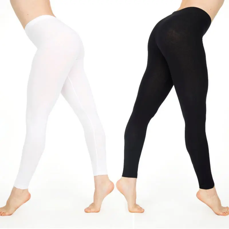 Brand New Womens Full Length Cotton Leggings Hight Waist