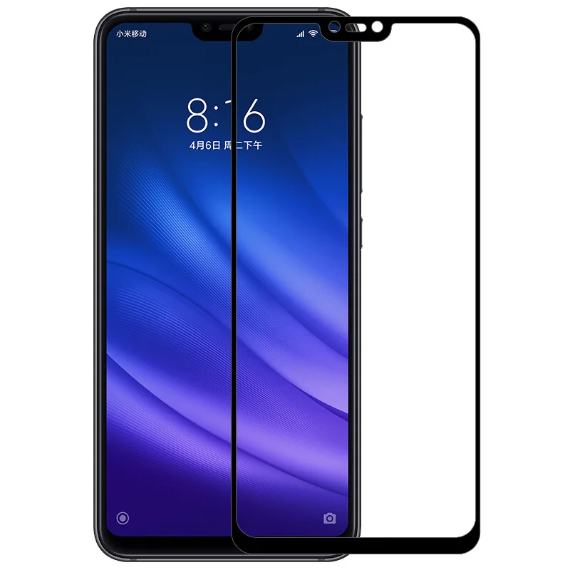 2 шт для Xiaomi Mi 8 Lite, закаленное стекло, крышка для телефона, которая полностью закрывает переднюю часть, защитная Тонкая Защитная пленка для Xiaomi Mi 8 SE - Цвет: Черный