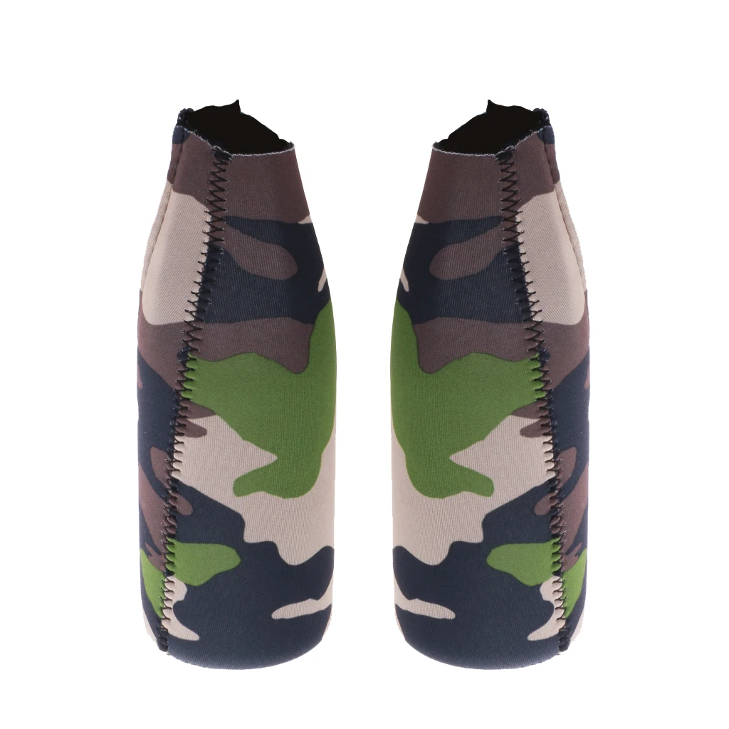 Neoprene Beer Bottle Cooler Sleeve with Zipper (Camouflage 2-Pack)