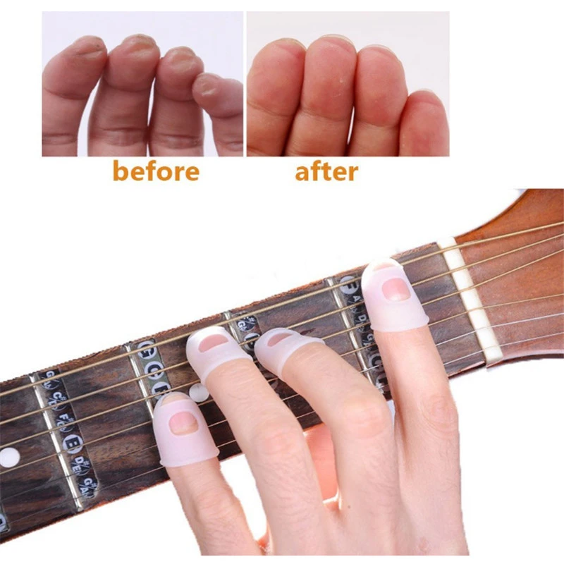 PRENKIN 5PCS Finger Protector Fingerstall Silicone della Stringa della Chitarra Dito della Mano Dito della Protezione della Mano Sinistra per Guitar Player