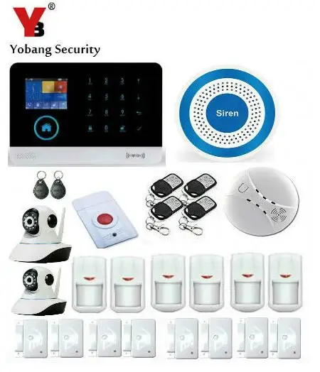 

YoBang Security Wireless WIFI 3G Alarm System Support 100 Wireless Detectors APP Control Alarm System with RFID Card