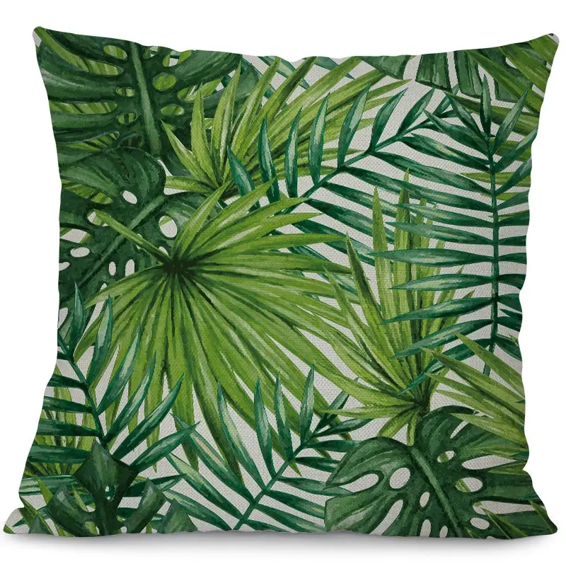 Miracille Тропическое зеленое растение, подушка с принтами листьев, наволочка для дома, декоративное хлопковое белье, наволочка для спальни, поясная наволочка - Цвет: 5