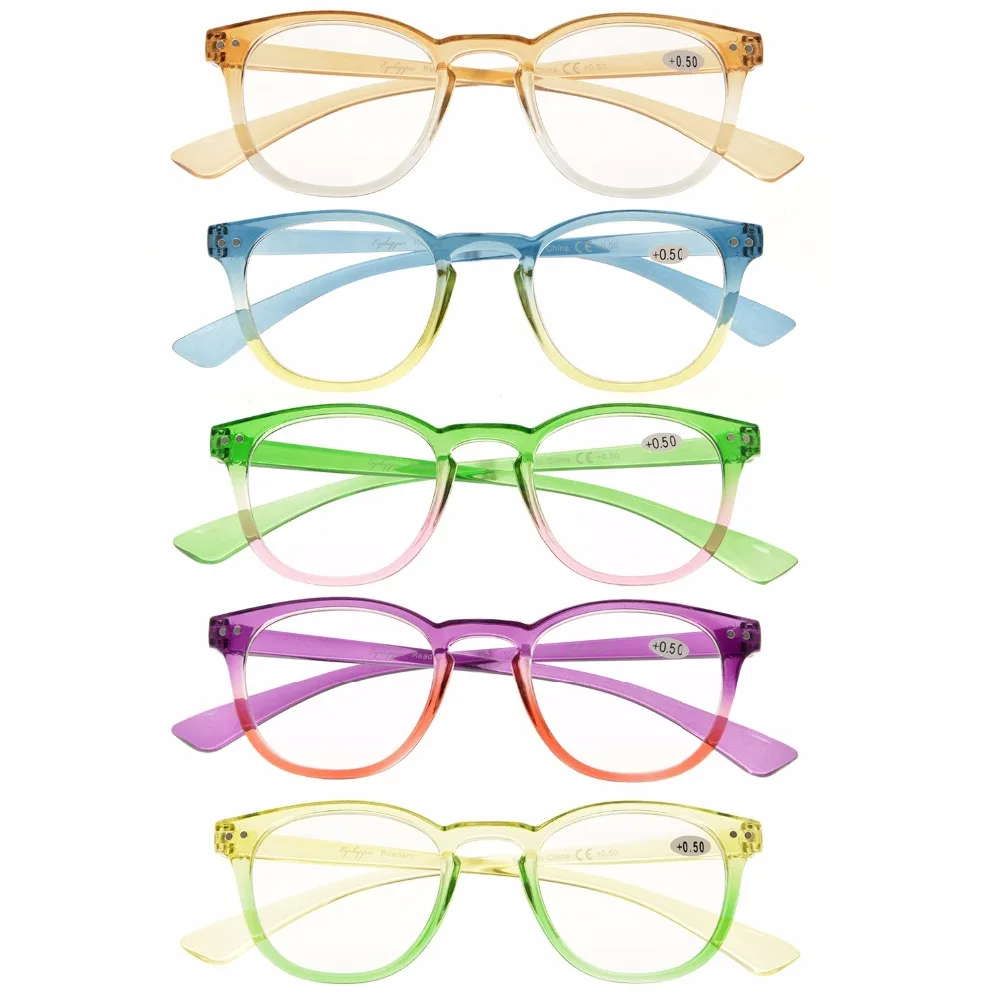 

R144 Mix Eyekepper 5 Pack Fashion Readers Womens Reading Glasses (One for each color) +0.50----+4.00