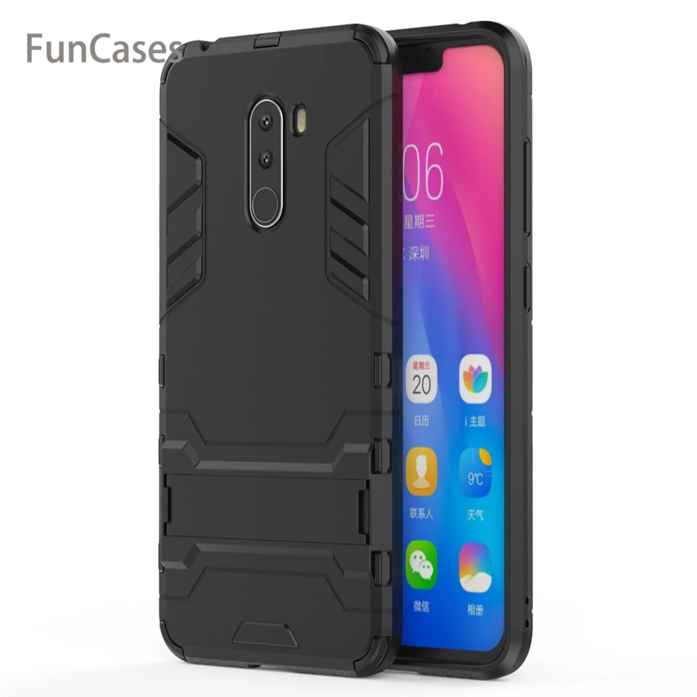 Чехол для Xiaomi PocoPhone F1 роскошный чехол подставка с Железным человеком твердый
