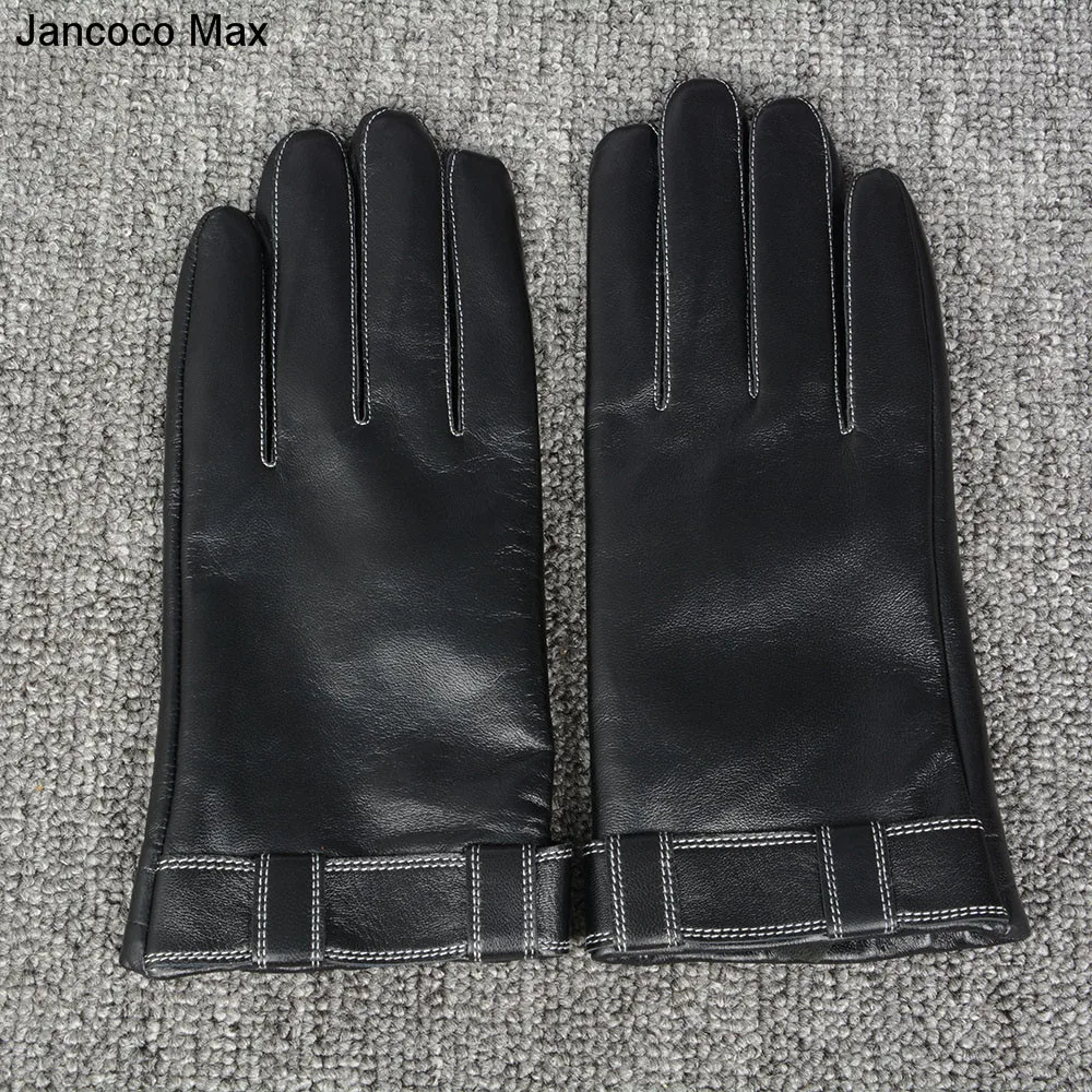 Jancoco Max 2019 мужские перчатки из натуральной кожи с сенсорным экраном зимние овчины