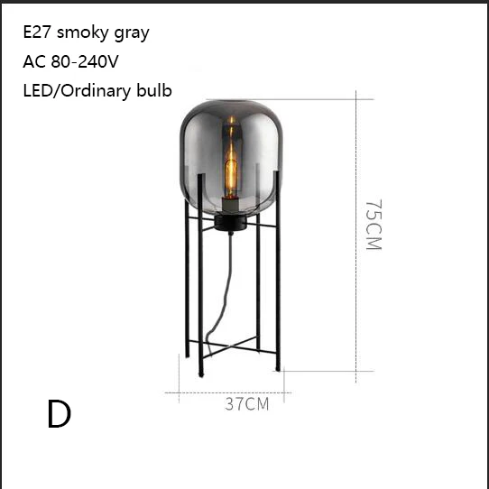 Современный европейский стиль уникальный, стеклянный пол свет E27 220 V светодиодный Роскошный блеск Торшер для спальни гостиной прихожей для кабинета отеля - Цвет абажура: D