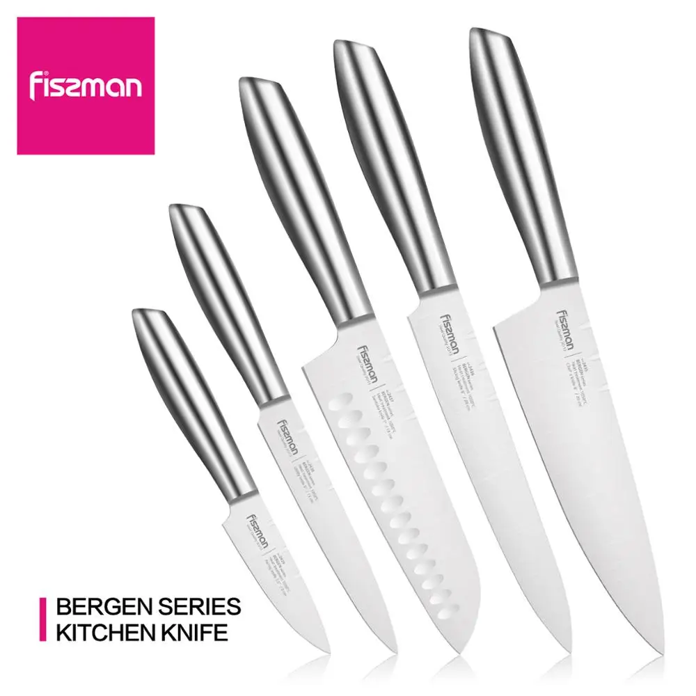 

FISSMAN Bergen Series Stainless Steel Kitchen Knives -Peeling Paring Utility Santoku Knife