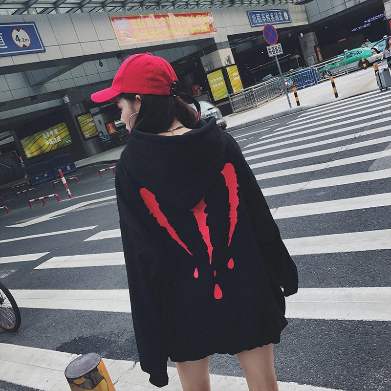 Женский спортивный костюм 2018 версия свободного покроя с капюшоном Harajuku плотное