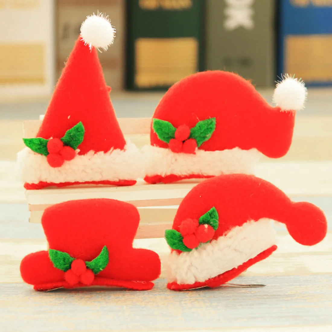 

LED Lights Christmas Hat Hair Clips BB Clip Hair Accessories Variety Optional Hairpins Christmas Decorations