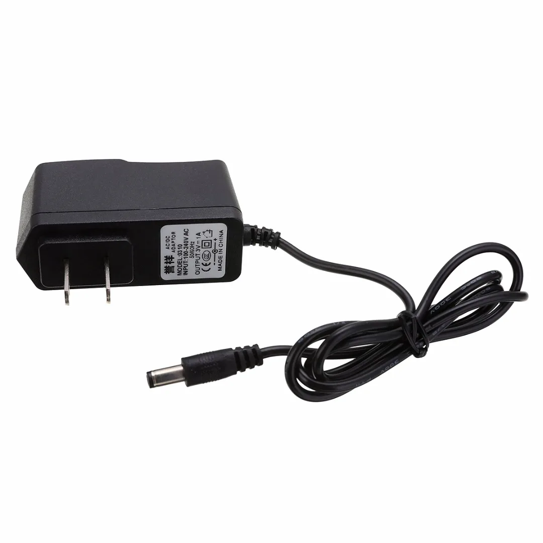 US Power Supply Adapter 3 Volt 1A 1000mA AC Adapter to DC Power Supply Switching Charger Cord 5.5/2.1mm Plug Black