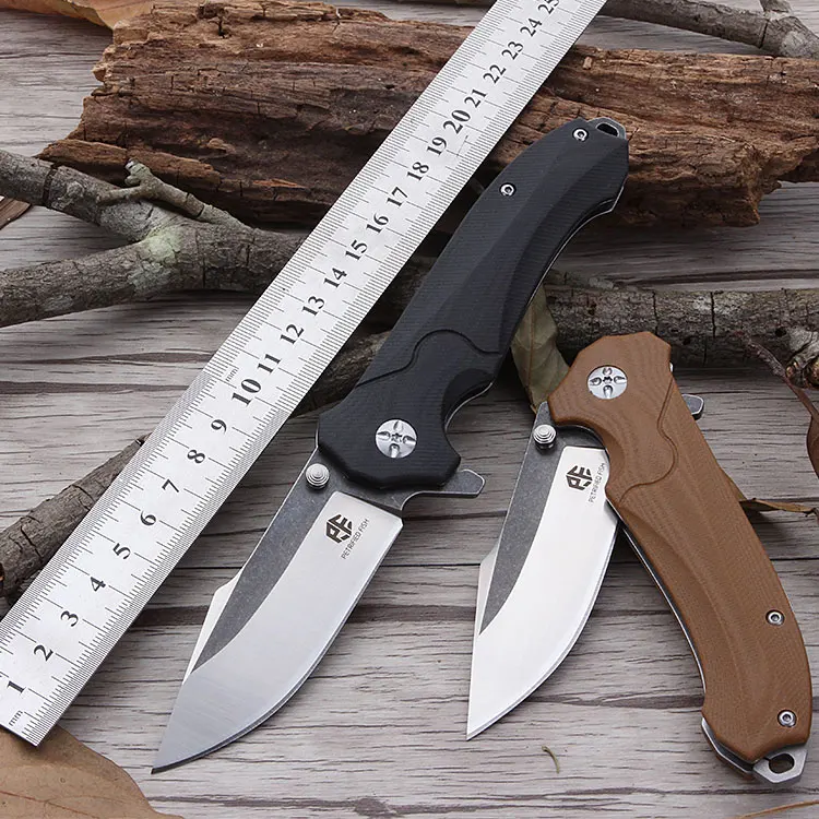 

Petrified fish PF715 blade AUS-8 outdoor knife Ball Bearing tumbling folding knife G10 tactical knife Utility Pocket knife