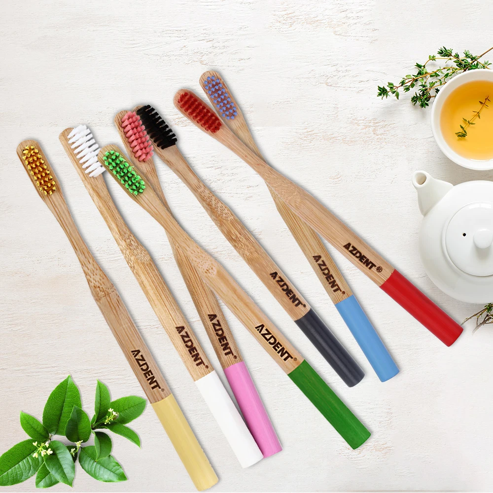 Hot 1pcs Bamboo Toothbrush Double Ultra Soft Wooden Handle Bamboo Toothbrushes Oral Care Soft Bristle Head for Adults Wholesale