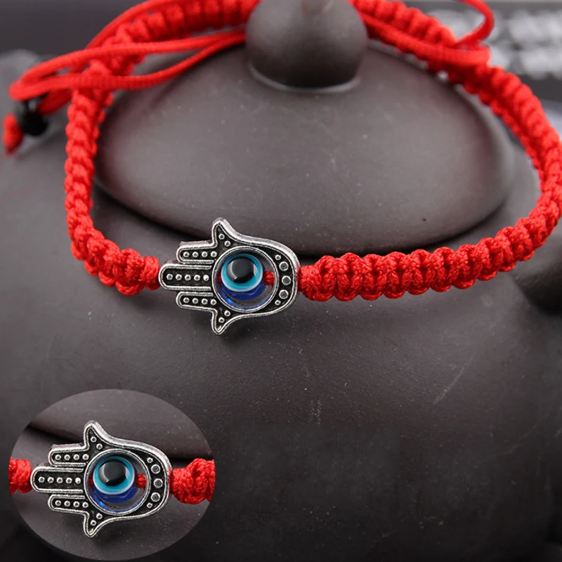 

LNRRABC 2018 new Adjustable High Quality Beads Bracelets Knit Drop Shipping Men Black Red Rope Silvery Handmade Women Hot Sale