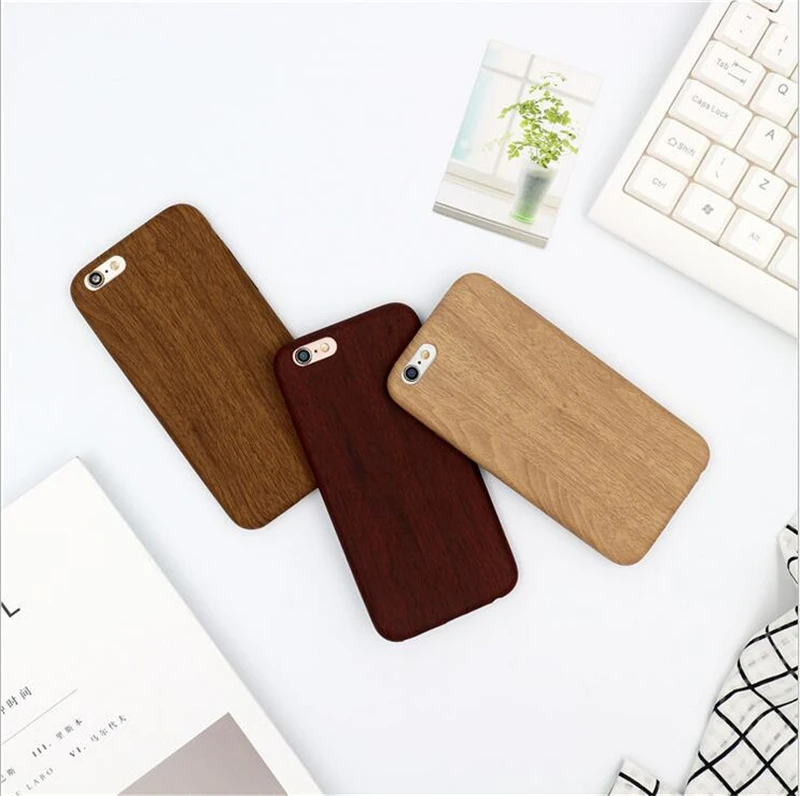

Personality Wooden Phone Case for iPhone5S case Simple Art for iPhone 5SE 6 7 8 plus Soft Case