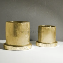 1 pc ชุบ Crystallized เซรามิคดอกไม้หม้อขาตั้งโมเดิร์นแจกัน Luxury หม้อพืชสำหรับตกแต่งบ้านสำนักงาน(China)